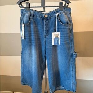 GOGO Women’s Blue Wide-Leg Carpenter Jeans